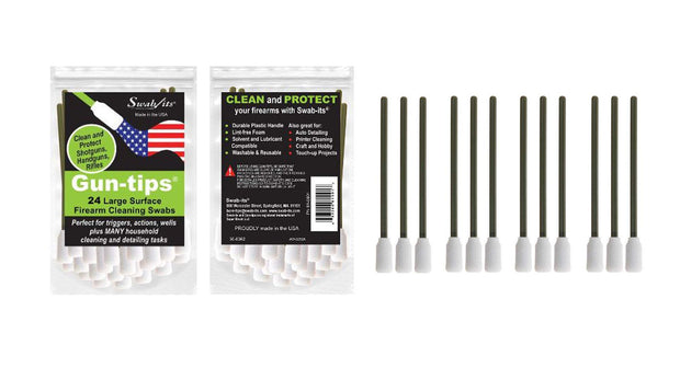 Bag of 24 Gun-tips® by Swab-its® 5" Large Surface Swabs for Triggers, Actions and Wells: 81-9901