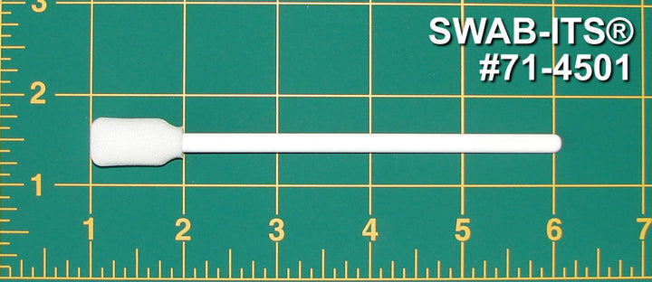 71-4501: 5.063” Overall Length Foam Swab with Narrow Rectangular Foam Mitt and Polypropylene Handle