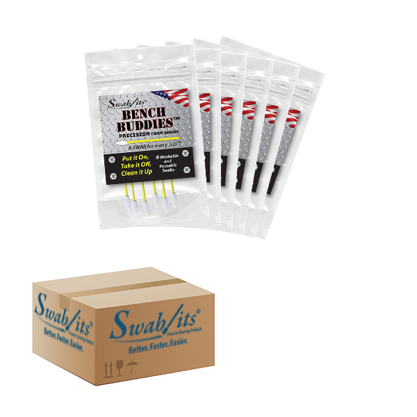 Swab-its® Bench Buddies® Precision Foam Applicators – 6 Bag Case | 87-8229-HW