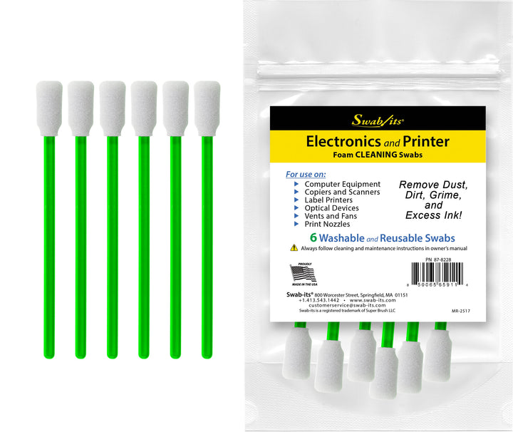 Swab-its® Printer & Electronics Cleaning Foam Swabs – 6 Bag Case | 87-8228-HW