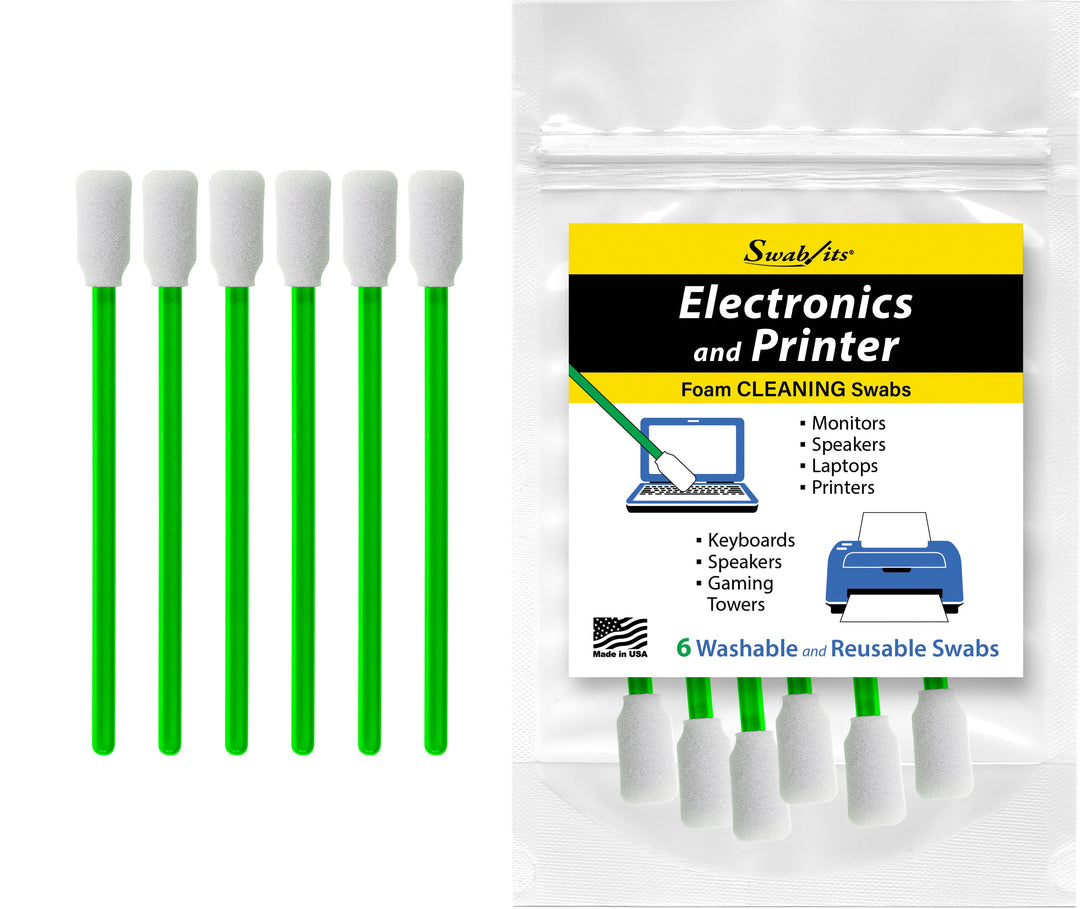 Swab-its® Printer & Electronics Cleaning Foam Swabs – 6 Bag Case | 87-8228-HW