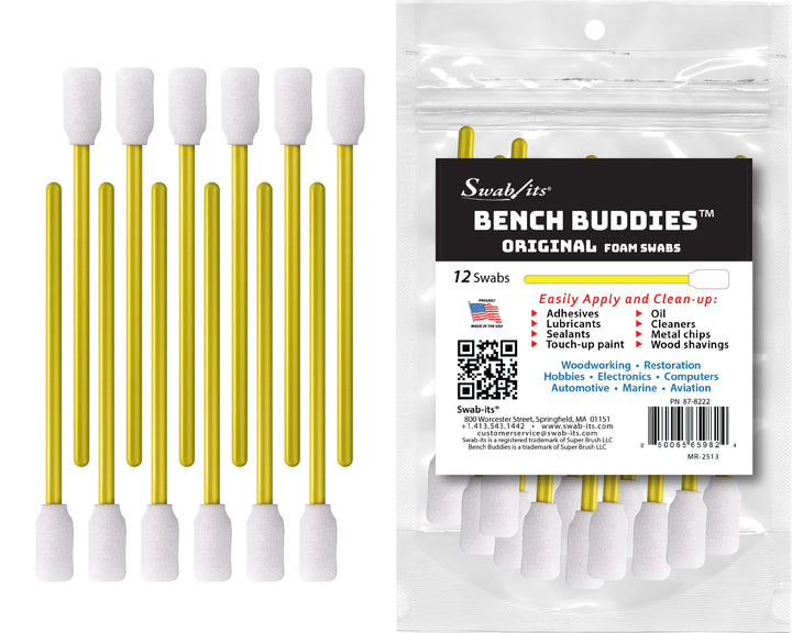 Swab-its® Bench Buddies® Original Foam Swabs – 12-Piece Pack | SKU 88-8222