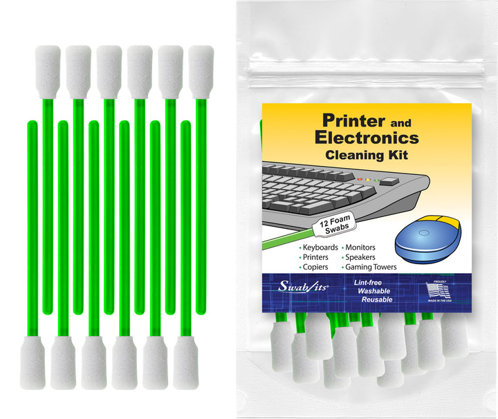 (6 Bag Case) Swab-its® Case of 12-piece Package of Electronic/Printer Cleaning Foam Swabs: 87-8224-HW