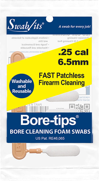 .25cal / 6.5mm Bore-tips® Gun Cleaning Swabs – Lint-Free Barrel Cleaning | 41-6501