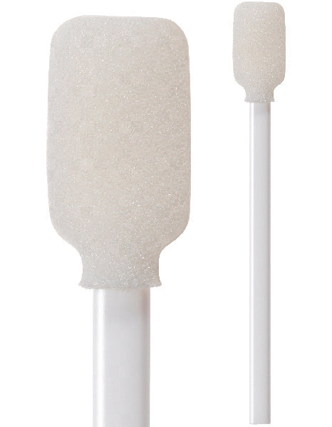 71-4576: 4.06” Rectangular Foam Mitt Swab on Extruded Polypropylene Plastic Handle