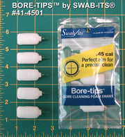 41-4501: .45cal Gun Cleaning Bore-tips® by Swab-its®: Barrel Cleaning Swabs