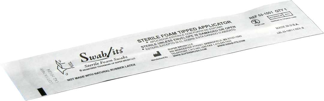 53-1001: New 6" Premium Sterile Foam Tipped Applicators by Swab-its®