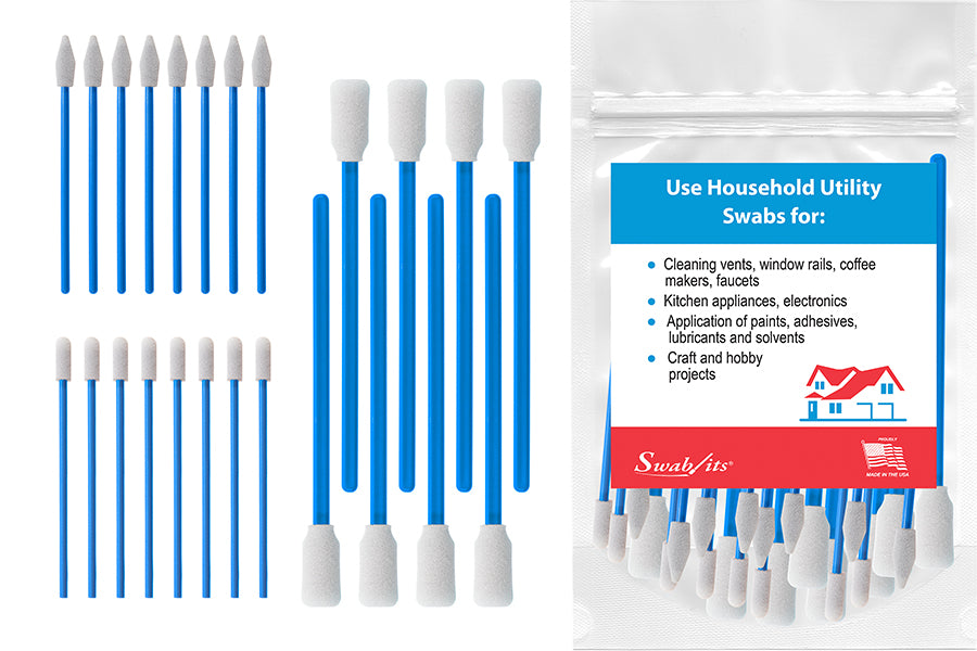 Swab-its® 24-piece Package of Household Utility Foam Swabs: 87-8201