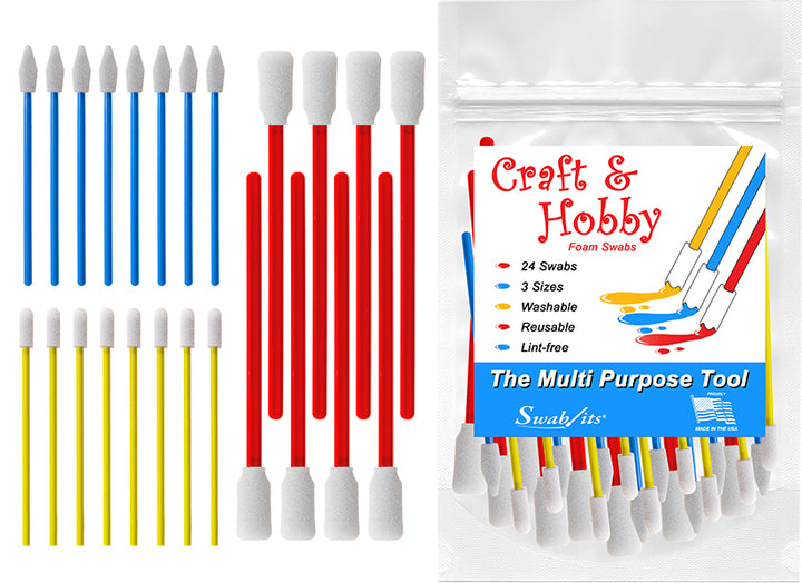 Swab-its® 24-piece Package of Craft & Hobby Multi-Purpose Foam Swabs: 87-8202