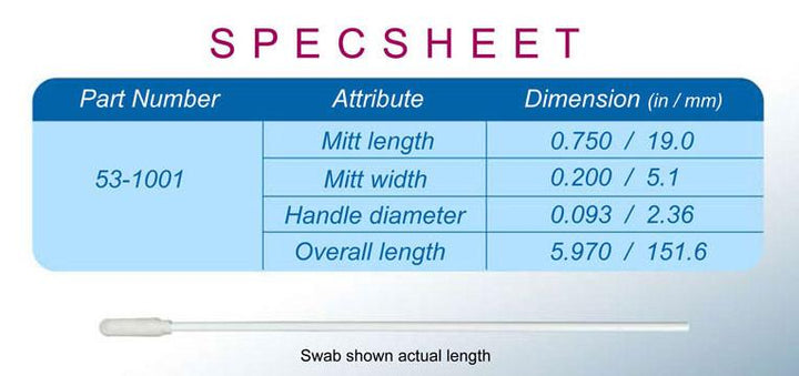 53-1001: New 6" Premium Sterile Foam Tipped Applicators by Swab-its®
